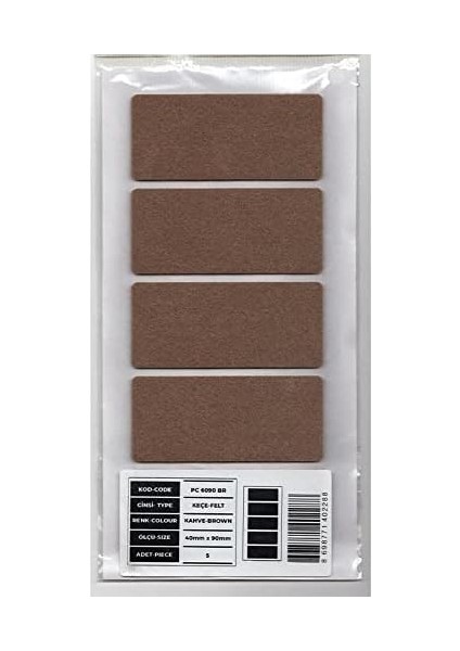 Mobilya Altı Zemin Koruyucu Keçe 45 * 90MM