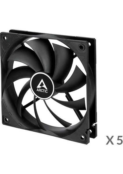 F12 (5 Adet) - Pc Fanı, 120 mm Standart Kasa Fanı, Sessiz Fan, Standart Gövdeli Kasa Fanı, Itme Veya Çekme Konfigürasyonu Mümkündür, 1350 Rpm - Siyah fiyatları
