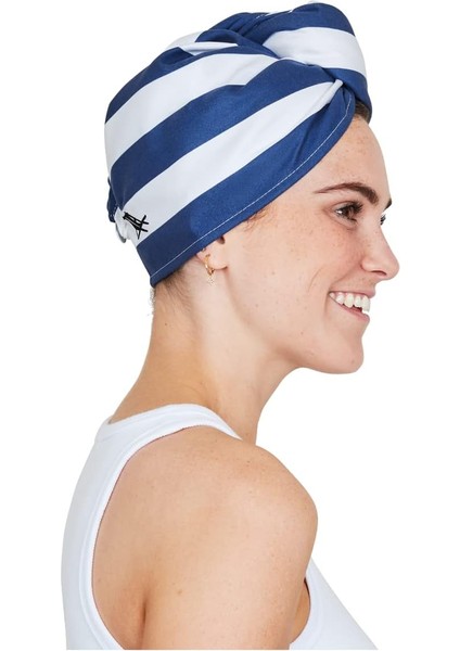 &amp; Bay Turban Saç Havlusu - Ev ve Plaj Için - Süper Emici, Hızlı Kuruma - Cabana - Whitsunday Mavisi, Tek Beden