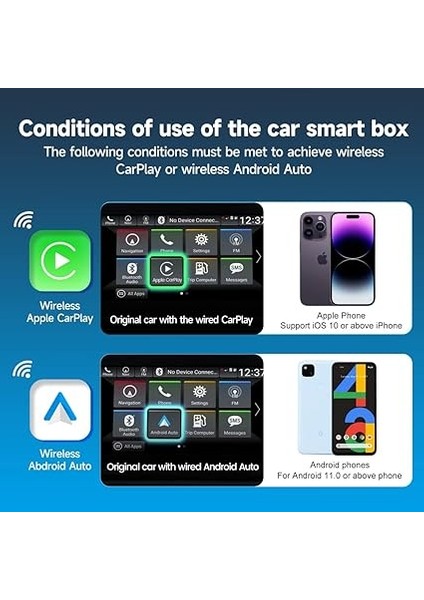 5.0 2AIR 2 In 1 Android Auto &amp; Carplay 2023 En Güncel Versiyon Kablosuz Wireless Adaptör fiyatları