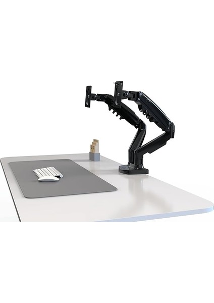 F160 17-27" Çift Kol Amortisörlü Vesa Monitör Standı