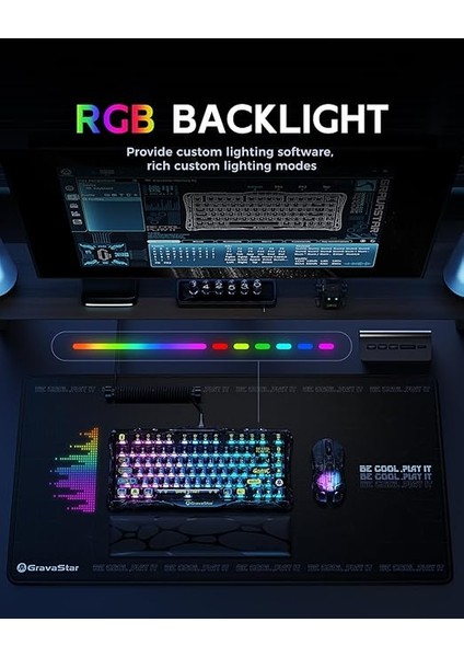 Mercury K1 Lite Rgb Kablosuz Mekanik Gaming Klavye, Ingilizce Q indirimleri