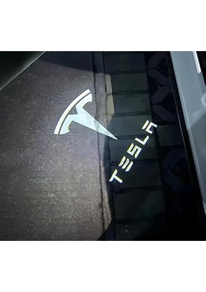 Tesla Juniper Model Y ile Uyumlu Araç Kapısı Hd LED Projektör Işığı (Logo + Tesla Yazısı) - Yüksek Çözünürlük modelleri