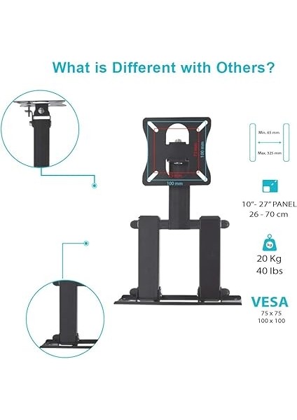 BP1027 BP-1027 Tv Hareketli Askı Aparatı, Siyah modelleri