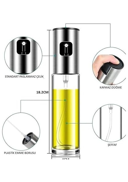 100 Mililitre Yağ Spreyi, Yağdanlık, Yağ Püskürtme Şişesi indirimleri