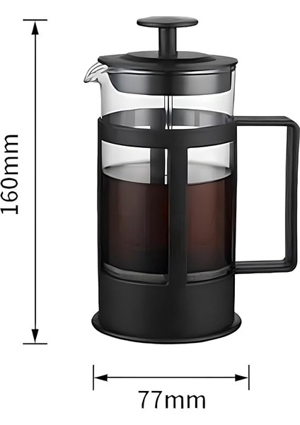 350 ml Cam French Press + Ölçü Kaşığı – Isıya Dayanıklı Cam, Paslanmaz Çelik Filtreli, Siyah Renkli Kahve ve Bitki Çayı Demliği fiyatları