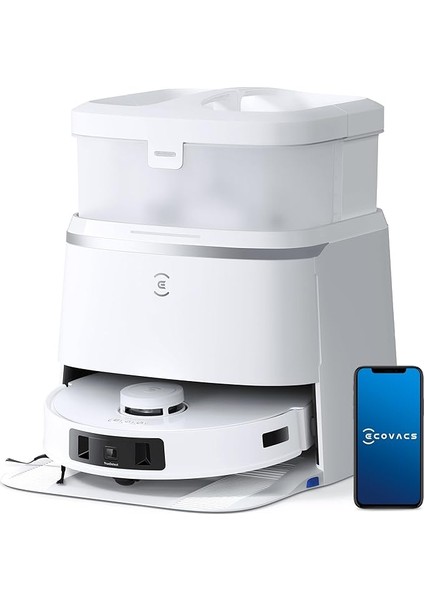 Deebot T30 Pro Paspaslama Fonksiyonlu Omni Vakum Robotu, Trueedge Moppin, Sıfır Karışıklık Fırçası, Sıcak Su ile 11.000 Pa Emme ve Akıllı Yeniden Yıkama, Renk Gümüş DDX14