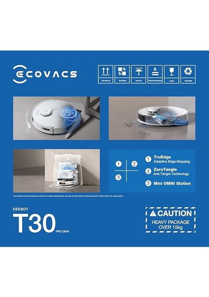 Deebot T30 Pro Paspaslama Fonksiyonlu Omni Vakum Robotu, Trueedge Moppin, Sıfır Karışıklık Fırçası, Sıcak Su ile 11.000 Pa Emme ve Akıllı Yeniden Yıkama, Renk Gümüş DDX14 fırsatları