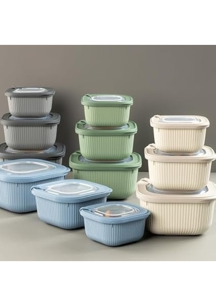 Home 3'lü Microline Saklama Kabı Seti, 600-1100-1800 Ml, Hava Tahliye Kapağı ile Mikrodalgada Kapağı Kapalı Isıtma, Vakumlu, Sızdırmaz, Bpa Free, Silikon Kapaklı,gıda Saklama Pp (Yeşil) fiyatları