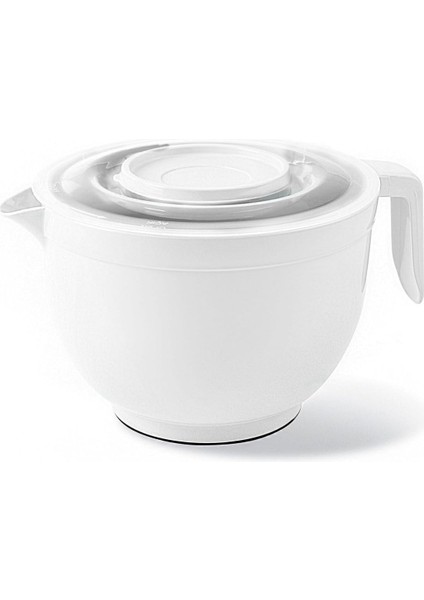 Home Karıştırma Kabı &amp; Mikser Kase Kapaklı Mikser Kase 3 Litre Çırpma Kabı Beyaz