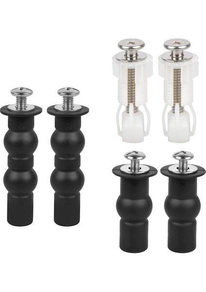 3 Çift Klozet Oturağı, Sabit Vida Seti, Sabitleme Tuvalet Kapağı, Vidalar, Paslanmaz Çelik 304, Evrensel Klozet Oturağı, Sabitleme Seti, Genişletme Cıvatası, Kauçuk, Tuvalet Oturağı, Vida Aksesuarı.