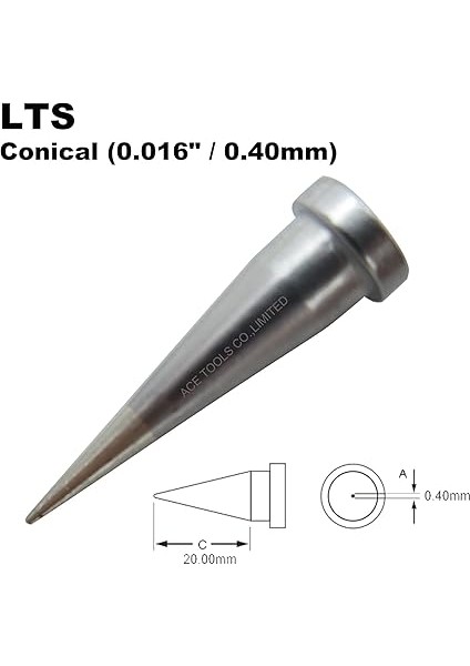 WSP80 WP80 WP80 WP120 Mpr PE75 Tcps Wsfp8 WD1000 WSD81 WSD121 WR2002 WR3000M WS81 WD2000 Için Lts Konik 0 Marka Lehim Demir Uçları (3) modelleri