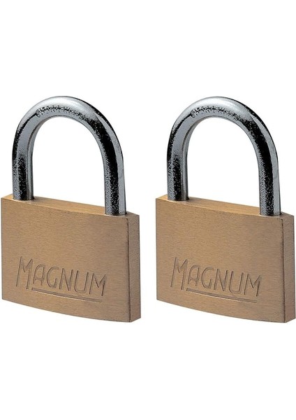 Lock CAD40T 2 Adet Masif Pirinçten Yapılmış Anahtarlı Büyük Asma Kilit Paketi, Altın Rengi, 5,4 x 4 x 1 cm