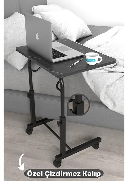 Eğim Yükseklik Ayarlı Laptop Sehpası Kahvaltı Ders Çalışma Bilgisayar Masası Metal Ayak Tekerlekli fırsatları
