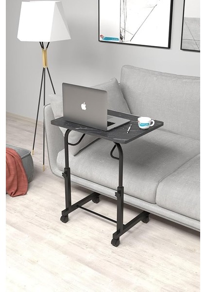 Eğim Yükseklik Ayarlı Laptop Sehpası Kahvaltı Ders Çalışma Bilgisayar Masası Metal Ayak Tekerlekli indirimleri