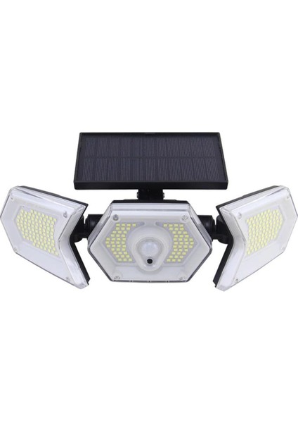 254 Ledli Hareket Sensörlü Solar Projektör Güneş Enerjili LED Bahçe Lambası Şarj Olan