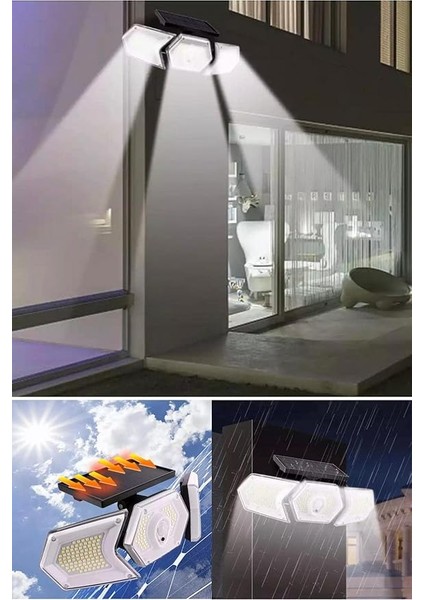 254 Ledli Hareket Sensörlü Solar Projektör Güneş Enerjili LED Bahçe Lambası Şarj Olan fiyatları