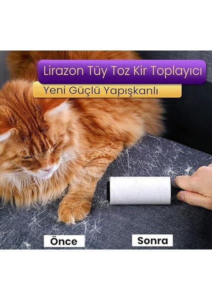 3 Adet Tüy Toplayıcı Yapışkanlı Rulo Kağıt Her Biri 60 Yaprak Kedi Köpek Tüyü Saç Kıl Toz Temizleme modelleri