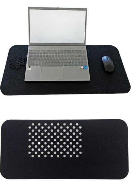 Keçe Masa Üstü Mouse Pad ve Bilgisayar Düzenleyici 70X32 cm – Antibakteriyel Mat, Doğal Keçe Mat, Masa Koruyucu Altlık, Ofis ve Ev Için Minimalist Tasarım (Siyah)