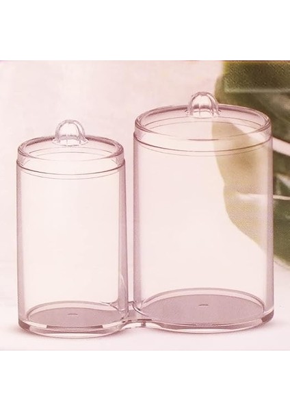 Akrilik Yuvarlak 2 Bölmeli Makyaj Pamuğu ve Kulak Çubuğu Organizeri, 2'li Pamuk Organizeri fiyatları