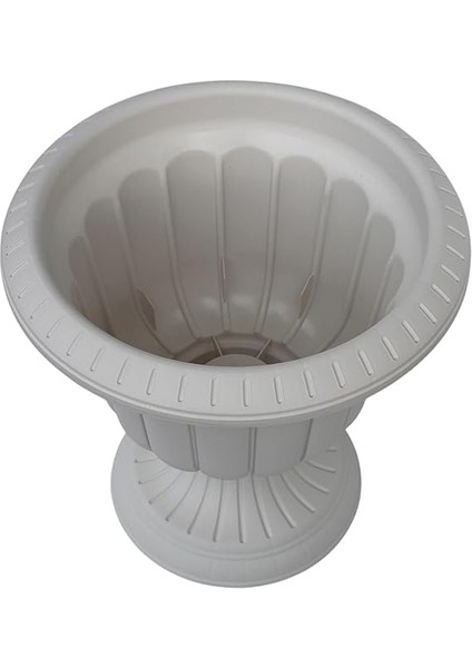 Adet Plastik Ayaklı Saksı Seti 6 Lt Iç ve Dış Mekan Çiçek Saksısı 30X29 cm Kırık Beyaz fırsatları