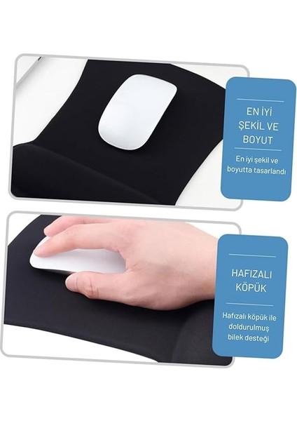 Bilek Destekli Ergonomik Kaymaz Taban Mouse Pad, Bilek Koruyucu Tasarım indirimleri