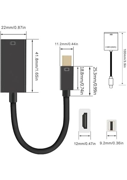 Mini Displayport (Thunderbolt) - HDMI 1,8 M Sesli Kablo, Mini Dp (Ekran Bağlantı Noktası) - HDMI Dönüştürücü (Adaptör), Macbook, iMac (LG51) MacBook Pro Surface Pro ile Uyumlu fırsatları