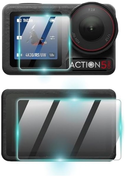 Djı Osmo Action 5 Pro Kamera Için 9h Nano Proactive Ekran Koruyucu (2 Adet Büyük, 1 Küçük Ekran), Pürüzsüz Cam Bitiş, Ultra Duyarlı Dokunmatik Hassasiyet fiyatları