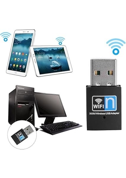 300 Mbps USB Wifi Adaptörü, Kablosuz Lan Dongle Stick, Ieee 802.11B/G/N, Windows, Mac, Linux Uyumlu Ağ Adaptörü modelleri