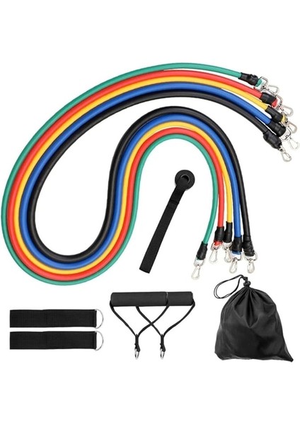 Direnç Lastiği Seti 11 Parça – Fitness, Pilates, Evde Spor ve Vücut Geliştirme Egzersiz Seti fırsatları