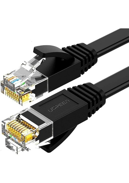 Cat6 Flat Ethernet Kablosu, 1 Metre, Siyah
