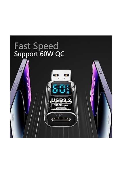Revolution USB 3.2 To Type C Dönüştürücü 60W Hızlı Şarj 10GBPS Veri Transferi Dijital Ekran Otggf fiyatları