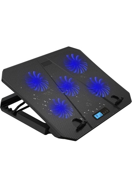 Ventus 5 Fanlı LED Aydınlatmalı Notebook Soğutucu Siyah