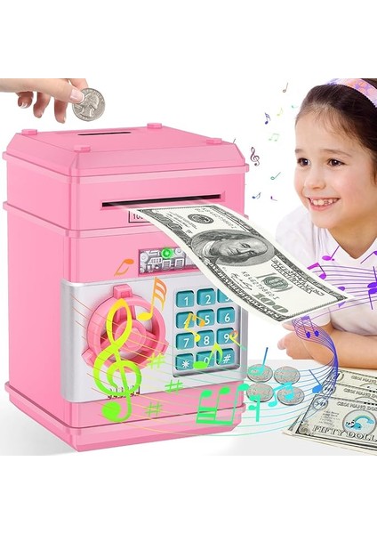 Elektronik Kumbara Kasa, Çocuklar, Kız ve Erkek Çocuklar Için, Müzik ve Sessiz Modlu, Dijital Kumbara, Şifreli Çocuklar Için Güvenli Para Kutusu, Atm Kumbara, Çocuklar Için Bozuk Para, Hediye,