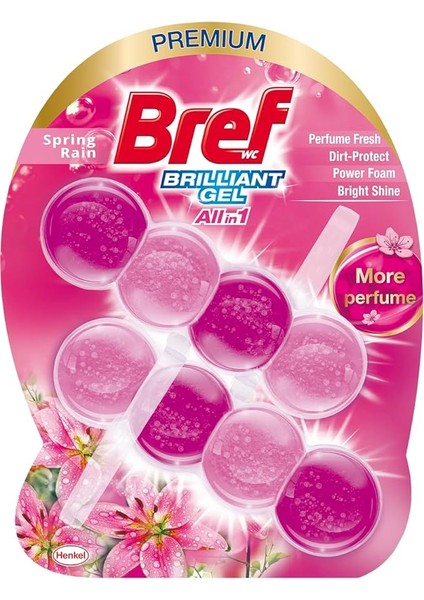 Wc Brilliant Tuvalet Temizleme Jel Çiçek Kokulu 2'li 2 x 42 G , Jel Çiçek 2