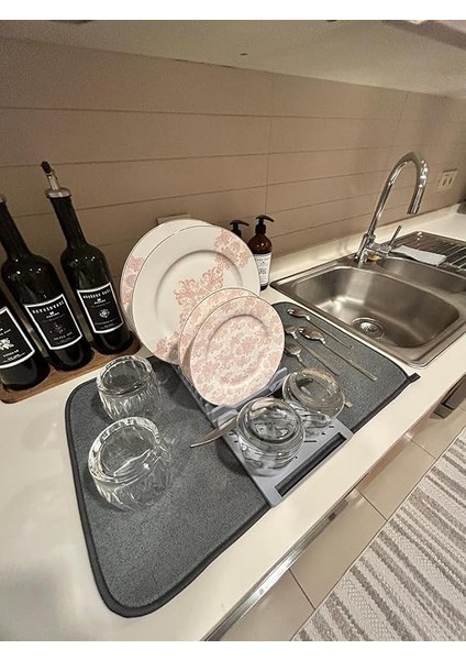 Mutfak Tezgah Mikrofiber Su Emici Bulaşıklık Matlı Bulaşık Dizme ve Kurutma Matı fiyatları