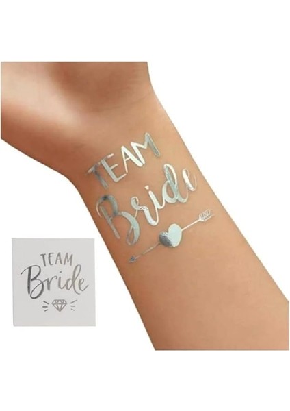 Winky Bride To Be 1 Bride 10 Team Bride Gold Renkli Gümüş Geçici Dövme Bekarlığa Veda Dövme Gümüş modelleri