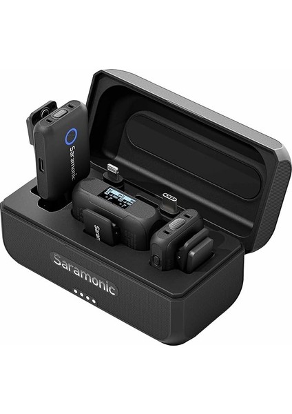 Blink 500+ B2 2 Kişilik Kablosuz Mikrofon Sistemi, Cihaz Montajlı Alıcı 3,5 Mm, Usb-C ve Yıldırım Çıkışları, Şarj Kutusu, Gürültü Önleyici ve Manyetik Montaj