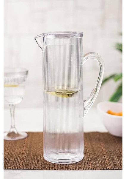 Arkilik Barok 1,5 Lt Şeffaf Sürahi (Buzdolabı Kapak Rafına Sığar)