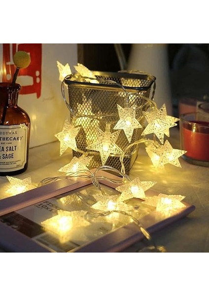 Gitti Dekoratif Yıldız LED Dizeleri 20'li 3 Metre Pilli LED Aydınlatma fırsatları