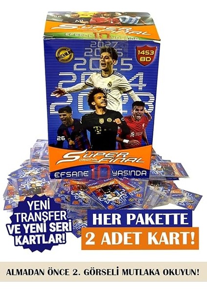 Süper Final 10.yıl Premium Özel Seri 50LI (100 Adet) Futbol Oyuncu Kartları - 2023-24-25-26-27 fırsatları