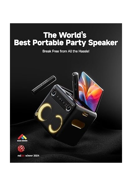 Yetişkinler Için 2024 Akıllı Karaoke Makinesi - Şarkı Sözü Ekranı, 64GB Karaoke Tablet, 2 Kablosuz Mikrofon, Profesyonel Karaoke Sistemi, 600W Tepe Gücü, 4 Dj Işık, Her Durum Için Karaoke fiyatları