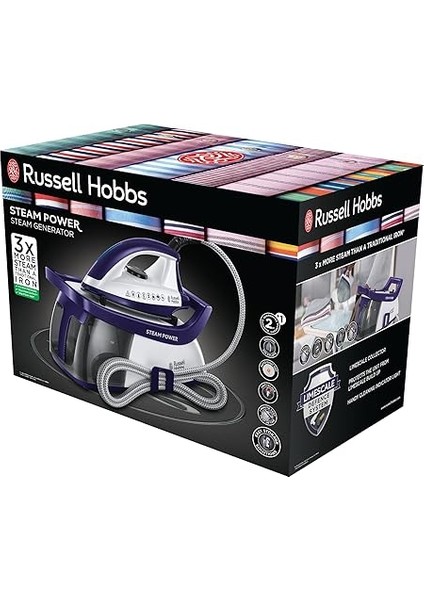 Hobbs 24440-56 Steam Power Ütü, 2600W, 3 Buhar Ayarı, 4.5 Bar Basınç, 100 G/dk'ya Kadar Değişken Buhar, 1.3l Su Haznesi, Kireç Koruması, Mor fiyatları