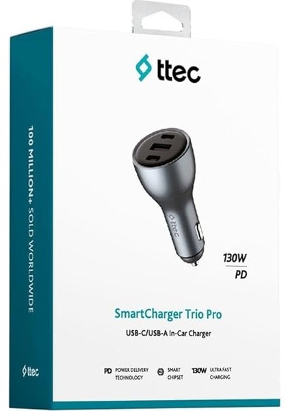 Smartcharger Trio Pd 130W Araç Hızlı Şarj Aleti 2 Usb-C+Usb-A fiyatları