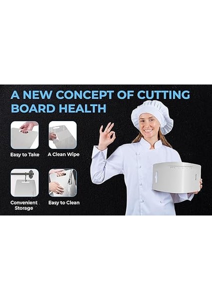 Çift Taraflı Kesme Tahtası - (2 Adet) Premium Sus 304 Mutfak, Et, Sebzeler, Bebek Maması Için Paslanmaz Çelik Kesme Tahtası - Bulaşık Makinesinde Yıkanabilir - (34,3 cm x 23,1 cm &amp; 12"x 8") fırsatları