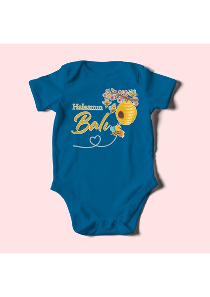 Halasının Balı Baskılı Bebek Zıbını – Çıtçıtlı Body 8 Renk | %100 Pamuk Kısa Kol fiyatları
