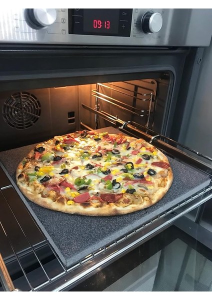 Bazalt Fırın Pişirme &amp; Pizza Taşı - Kare (30X30CM),FIRIN Taşı, Pizza Taşı, Mangal Taşı, Doğal Taş