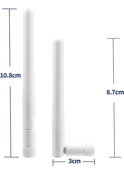 Wifi Anten Çift Bantlı 2.4ghz 5ghz 3dbi Mımo Rp-Sma Erkek Bluetooth Anten Wifi Router Için Kablosuz Ağ Kartı USB Adaptörü Güvenlik Ip Kamera Video Gözetim Monitörü, Beyaz, 2'li Paket fiyatları