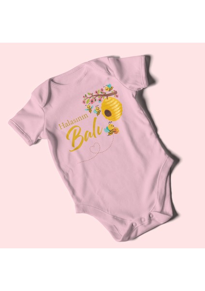 Halasının Balı Baskılı Bebek Zıbını – Çıtçıtlı Body 8 Renk | %100 Pamuk Kısa Kol modelleri