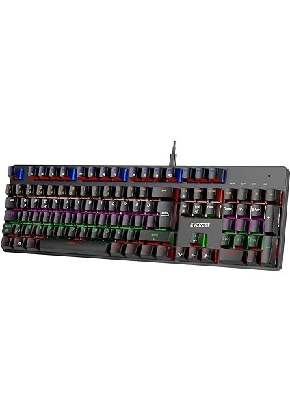 Kb-Mekanik 1 Lumos USB Rainbow Aydınlatmalı Full Anti-Ghosting Mekanik Gaming Oyuncu Klavye (Siyah (Red Switch) fırsatları